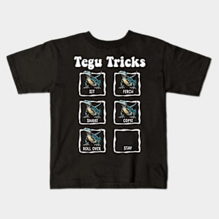 Tegu Lizard Reptile Tegu Tricks Herpetologist Kids T-Shirt
